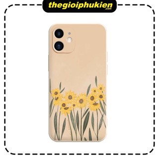 ỐP IPHONE cạnh vuông BVC hoa cúc nhẹ nhàng ip 7 8 Plus 6 6s Plus 11 13 12 14 Pro MAX XR X XS MAX - e6029