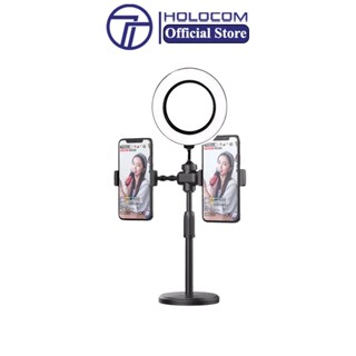 Đèn Livestream 16cm Để Bàn 2 Kẹp HOLOCOM G40 Hỗ Trợ Livestream - Quay Video - Quay Tiktok -Giá Đỡ Điện Thoại Xoay 360 Độ