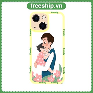 Ốp iphone gia đình Cha và con gái ốp vuông iphone Case 7+ 8 plus 12 Pro max 11 Pro X XS MAX XR 14 13pro promax