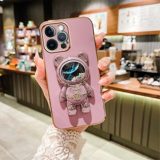 Ốp Điện Thoại Hình Gấu không gian 3d Cho iPhone 6 plus 6s plus 7 plus 8 plus xs max xr 11 pro max 12 pro max 13 pro max 14 14 Pro Max 14 Plus Với khung điện thoại di động