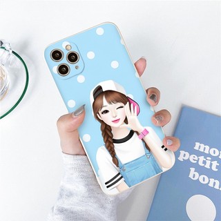 Ốp lưng iphone cạnh vuông Girl tết tóc cá tính iphone 6/7plus/8/8plus/x/xs/11/12/13/pro/14promax