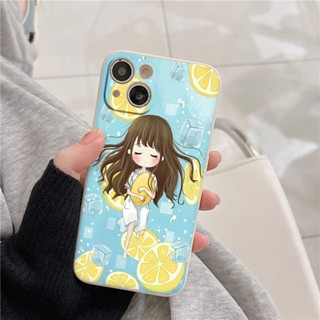 Ốp lưng iphone Ốp Điện Thoại bé gái Lemon Cho Iphone 14 13Promax 12 11 xr xs/Plus/Pro/Max/Mini 7/8plus