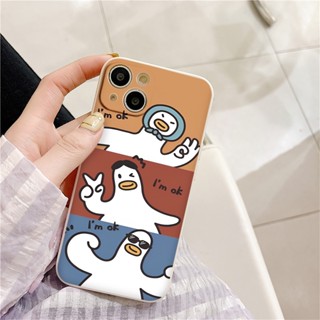 Ốp lưng Iphone viền vuông Vịt nhây im ok siêu lầy cho iphone 6/7/8Plus X XS xr xsmax 11/12/13/14pro promax e5300