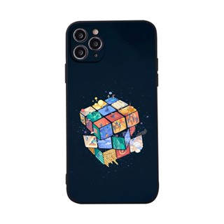 Ốp điện thoại mềm khối Rubic miêu tả cuộc sống dáng vuông cho iPhone 11 12 13 PRO MAX MINI X XR XS MAX 7 8 e5359