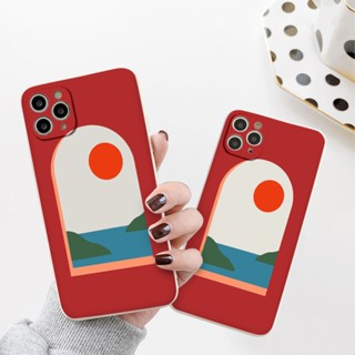 Ốp iphone cửa sổ đỏ nhìn ra cảnh biển núi đủ mã 6 6s plus 7 8 plus x xs xr 14promax 13 12 11 pro max plus e4460
