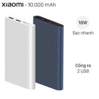 Pin Sạc Dự Phòng Xiaomi Gen 3 Nâng Cấp 2 Cổng USB Hỗ Trợ Sạc Nhanh 18W QC 3.0 Bh 6 tháng - BBN 02