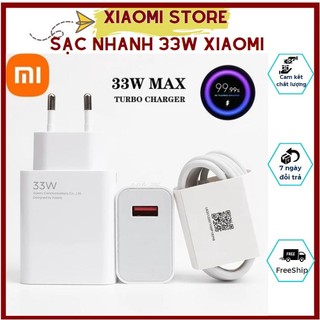 Sạc Xiaomi 33W, Sạc Nhanh Xiaomi 33W, Bộ Sạc Nhanh Xiaomi 33W Chính Hãng - Mi Charge Turbo 33W Siêu nhanh - Bảo Hành 6T