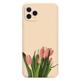 Ốp iphone hoa tulip hồng xinh xẻo Apple iphone Case 7+ 8 plus 12 Pro max 11 Pro X XS MAX XR 14 13pro promax e4538
