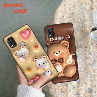 Ốp lưng Nokia C21 Plus / C31 hình in 3D gấu nâu cute, trái tim kẹo dễ thương, rẻ bền đẹp