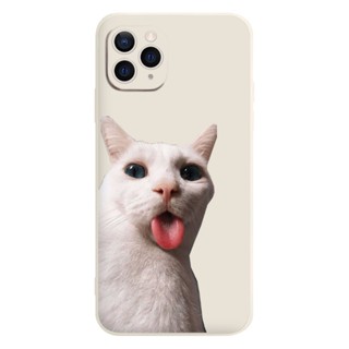 Ốp lưng iphone bảo vệ camera mèo trắng lè lưỡi 14, 13, 12 Mini, 12 Pro Max, 11 Pro Pro Max/ Xs Max/ XR 7 e4493