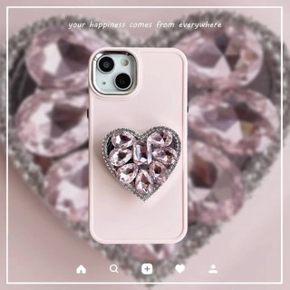 Ốp Điện Thoại Tpu Dẻo Kèm Giá Đỡ Hình Trái Tim Màu Hồng Cho Iphone 14 14 Pro 14 Pro Max 11 12 promax 13 Pro Max