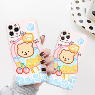 Ốp iphone kem gấu nâu cherry dễ thương đủ mã 6 6s plus 7 8 plus x xs xr 14promax 13 12 11 pro max plus e4432