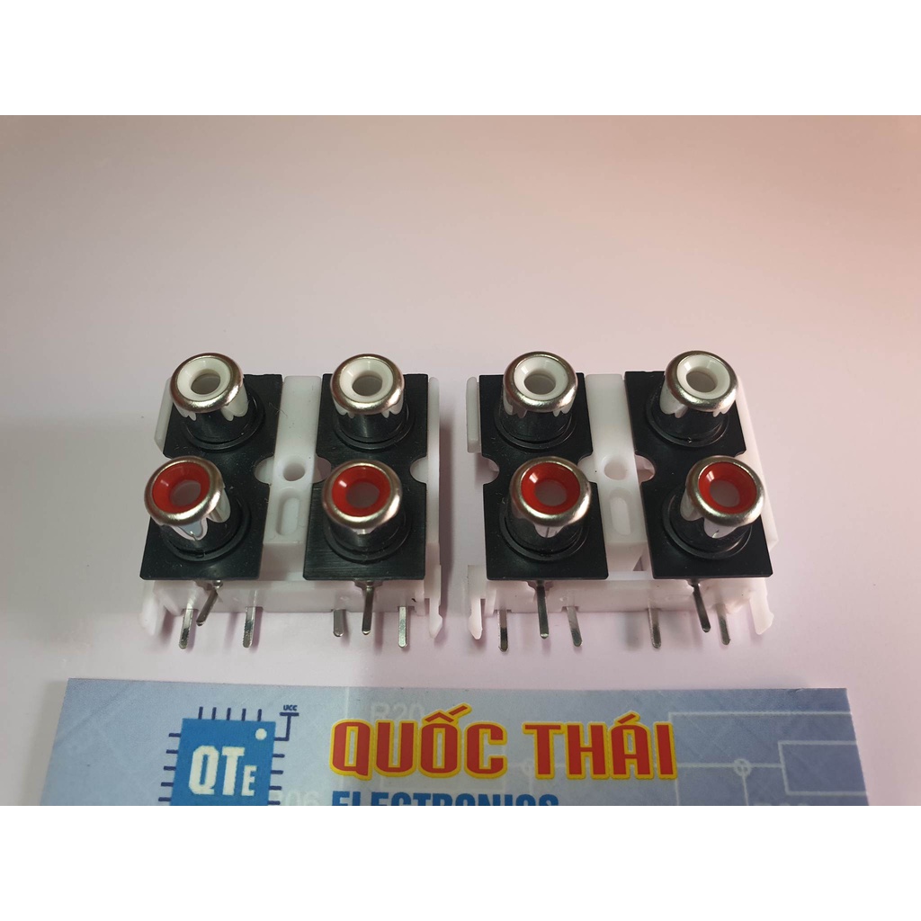 Combo 2 jack AV 4 lỗ (thân trắng)