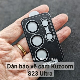 Bộ dán film Kuzoom trong suốt bảo vệ kính cam sau Samsung S23 Ultra