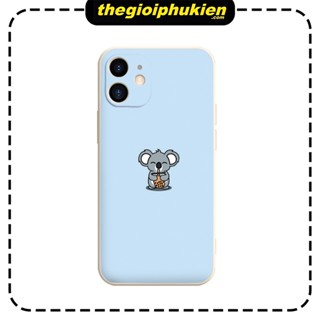 Ốp Điện Thoại gấu túi uống trà Cho iPhone 11 / 12 / 13 Promax 6 / 7 / 8 Plus / X / XR / Xs Max - e7116