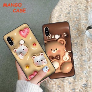 Ốp lưng Xiaomi Redmi Note 5 / Note 6 hình in 3D gấu nâu cute, trái tim kẹo dễ thương, rẻ bền đẹp