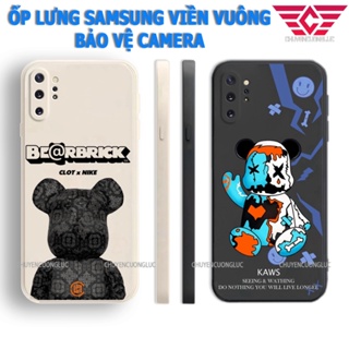 Ốp lưng Samsung Note 10 / Note 10 Plus in hình gấu KAWS và Bearbrick viền vuông cực đẹp