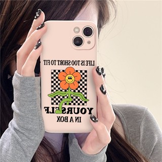 Ốp lưng iphone hoa cam kẻ caro trắng đen 14 Pro max 6 7 Plus 8 Plus 11 11 Promax X Xs max 12 Pro 13 14 Se2020 e4596