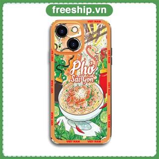 Ốp iphone Sài Gòn Chibi Phở Sài Gòn ốp vuông iphone Case 7+ 8 plus 12 Pro max 11 Pro X XS MAX XR 14 13pro promax