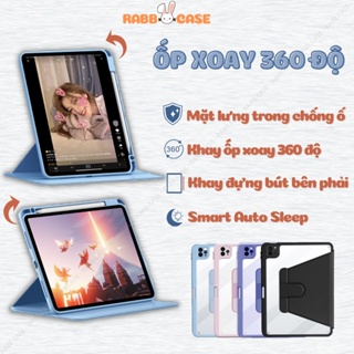 Ốp lưng bao da iPad xoay dọc ngang 360 độ, có khe đựng bút trực tiếp trên cạnh dành cho iPad Pro 11, Air 4 5, 10.2&quot;