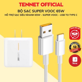 Bộ Sạc Nhanh Oppo Super Vooc, Dây Cáp Sạc Và Cục Củ Sạc Nhanh Oppo Super VOOC Type C 65W