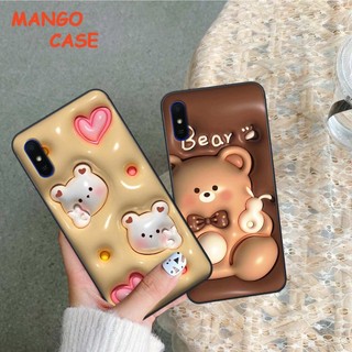 Ốp lưng Xiaomi Redmi 7A / 8A / 9A hình in 3D gấu nâu cute, trái tim kẹo dễ thương, rẻ bền đẹp