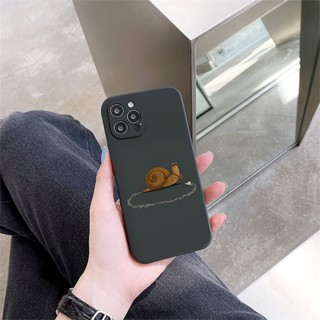 Ốp lưng Iphone viền vuông Ốc sên quanh quẩn siêu cute cho iphone 6/7/8Plus X XS xr xsmax 11/12/13/14pro promax e5295