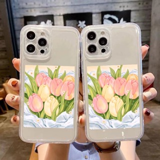 Ốp Điện Thoại iphone Silicone Mềm hoa tulip 11 12 13 Pro MAX X XR XS MAX 12Pro 13 14pro max u415