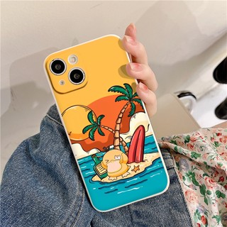 Ốp Điện Thoại Vịt vàng ngoài hoang đảo khóc nhè Cho iPhone 14 Pro max 13 Pro max 12 11 Pro max xr xs max e5256
