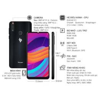 điện thoại Vsmart Star 3 Chính Hãng 2sim ram 3G/16G, Camera sau: 8 MP &amp; 5 MP, Cày Game siêu mượt - BCC 02