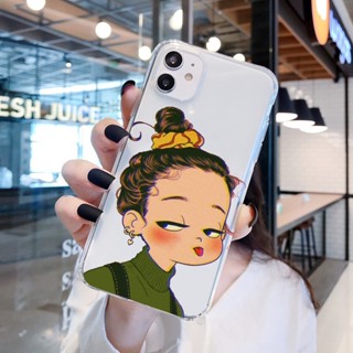 Ốp lưng iphone Ốp Điện Thoại cô gái tóc búi xoăn áo xanh Cho iphone13promax/12/Xs/11/7/8/Plus/Mini/ProMax  u681