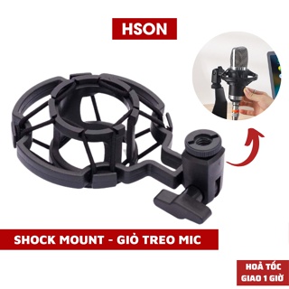 Shock mount giỏ treo mic, giá đỡ kẹp mic thu âm livestream dành cho các loại mic