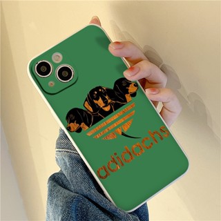 Ốp lưng Iphone viền vuông Adidachs ba cún nền xanh cho iphone 6/7/8Plus X XS xr xsmax 11/12/13/14pro promax e5326