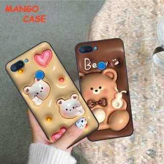 Ốp lưng Xiaomi Mi 8 SE / Mi 8 Lite hình in 3D gấu nâu cute, trái tim kẹo dễ thương, rẻ bền đẹp