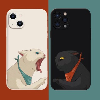 ốp iphone Mèo trắng quát mèo đen  tương thích Iphone 6s 6splus 7 7plus 8 8plus X XS 11 12 Pro Max Plus promax e2037