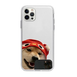 Ốp lưng iphone Ốp Điện Thoại In Hình chó cầm điện thoại selfie Cho iphone13promax/12/Xs/11/7/8/Plus/Mini/ProMax  u574