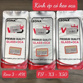 KÍNH ÉP MÀN HÌNH CÓ KEO OCA OPPO RENO 3 - KÍNH OPPO A91 - KÍNH OPPO F17 - KÍNH REALME X3 - KÍNH REALME X50