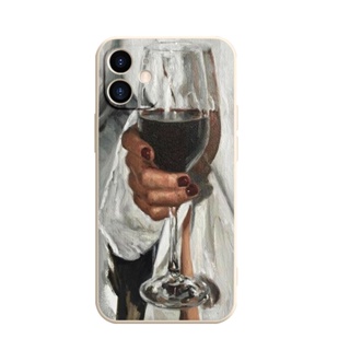 Ốp lưng hình ly rượu vang  cho iPhone 13 12 11 Pro Max SE 2020 X XR XS 8 7 ip 6S 6 Plus e1256