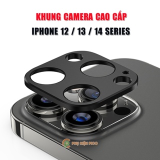 Dán camera iPhone 13 Pro Max / Iphone 12 Mini / iPhone 14 Pro Max - Khung nhôm bảo vệ camera Iphone 14 Plus