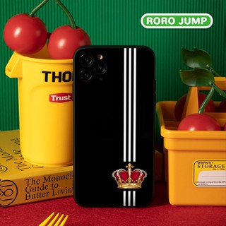 Ốp lưng Iphone viền vuông kẻ sọc trắng vương miện siêu đẹp iphone 6/7/8Plus X XS xr xsmax 11/12/13/14pro prm q552