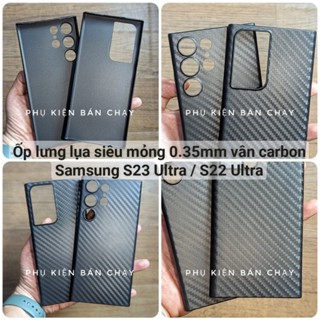 Ốp lưng lụa vân carbon 0.35mm mỏng như giấy Samsung S23 Ultra / S22 Ultra tương tự Memumi