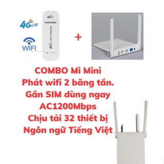 Bộ phát wifi gắn sim 4G băng tần kép AC1200Mb sóng 5G, router wifi gắn sim 3G/4G tốc độ cao, diện tích phủ sóng 100m2
