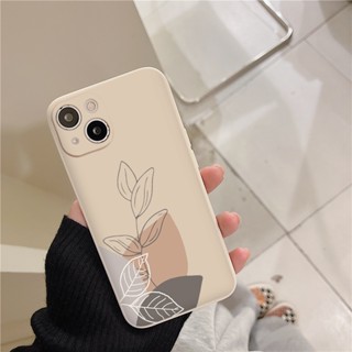 Ốp iphone vuông lá cây nâu màu vitage 14 Plus/ 14 Pro/ 13/ 12 Pro Max 6 6s Plus 7 Plus 8 Plus xr xsmax e4715