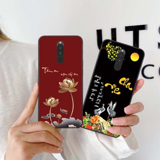 Ốp lưng Xiaomi Redmi 8 hình hoa tâm an vạn sự an, thư pháp ý nghĩa, rẻ bền đẹp