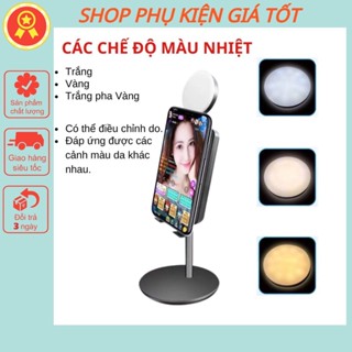 Đèn Livestream RT095 Để Bàn 3 Chế Độ Sáng - Kẹp Điện Thoại Có Đèn Hỗ Trợ, Quay Tiktok, Make Up