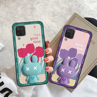 Ốp lưng Samsung A12 / M12 hình thỏ hoa cute, hiệu ứng 3D, ốp lưng thời trang giá rẻ