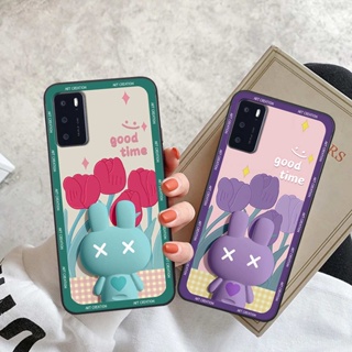 Ốp lưng Oppo A16 hình thỏ hoa cute, hiệu ứng 3D, ốp lưng thời trang giá rẻ