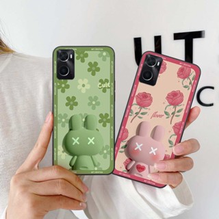 Ốp lưng Oppo A76 hình thỏ hoa cute, hiệu ứng 3D, ốp lưng thời trang giá rẻ