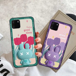 Ốp lưng Realme C11 2020 / 2021 hình thỏ hoa cute, hiệu ứng 3D, ốp lưng thời trang giá rẻ
