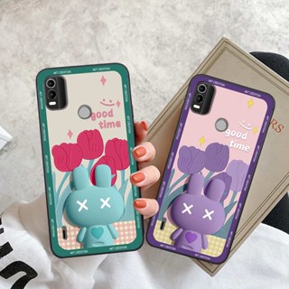 Ốp lưng Nokia C21 Plus / C31 hình thỏ hoa cute, hiệu ứng 3D, ốp lưng thời trang giá rẻ